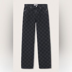 NWT Checked Black Straight Jeans